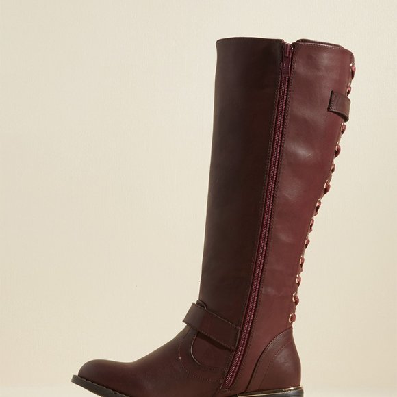 Wanted Lounge Lace-Back Riding Boots sz 9 Burgundy - Picture 15 of 16